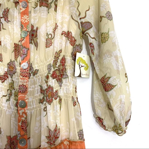 Anthropologie Bohemian Long Floral Dress S - Picture 4 of 9
